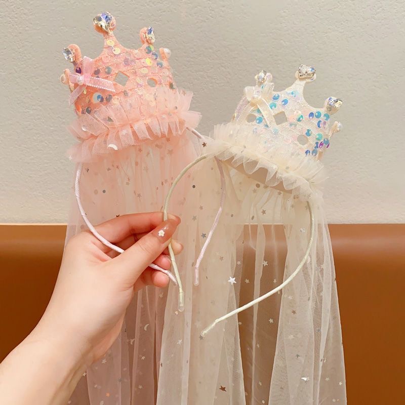 Glitter Tablecloth - Princess Crown Veil Headbands Sparkly Tulle