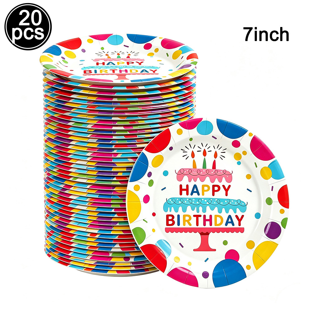 Colorful Polka Dot Happy Birth - Paper Straw Color 评论和价格