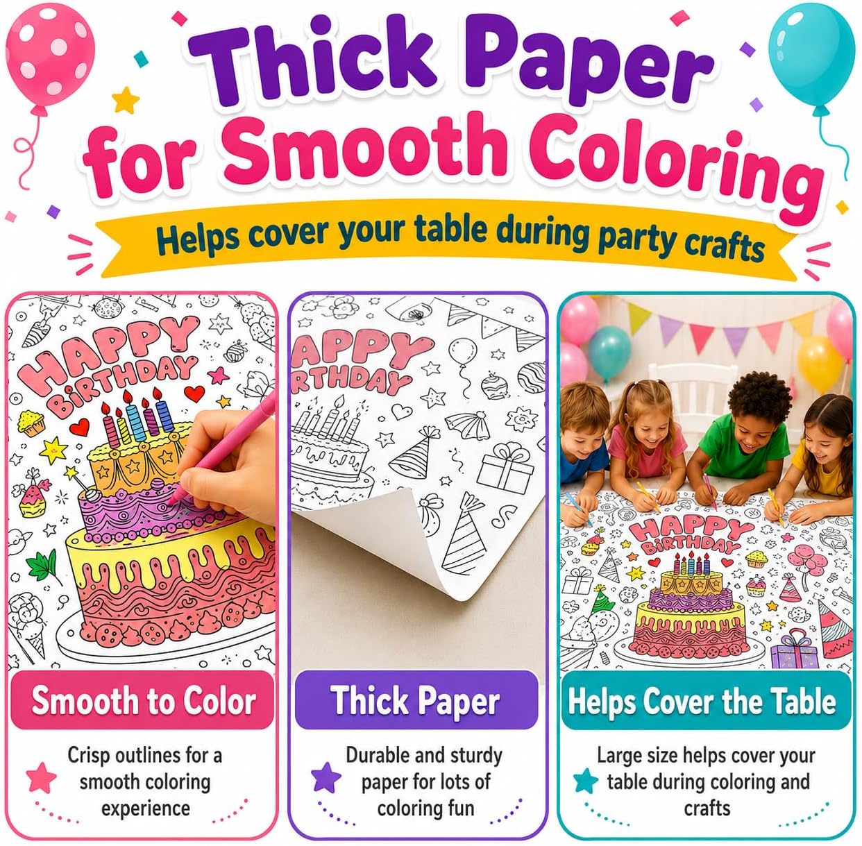 Kids Giant Coloring Poster DIY - Table Cloth Disposable 评论和价格