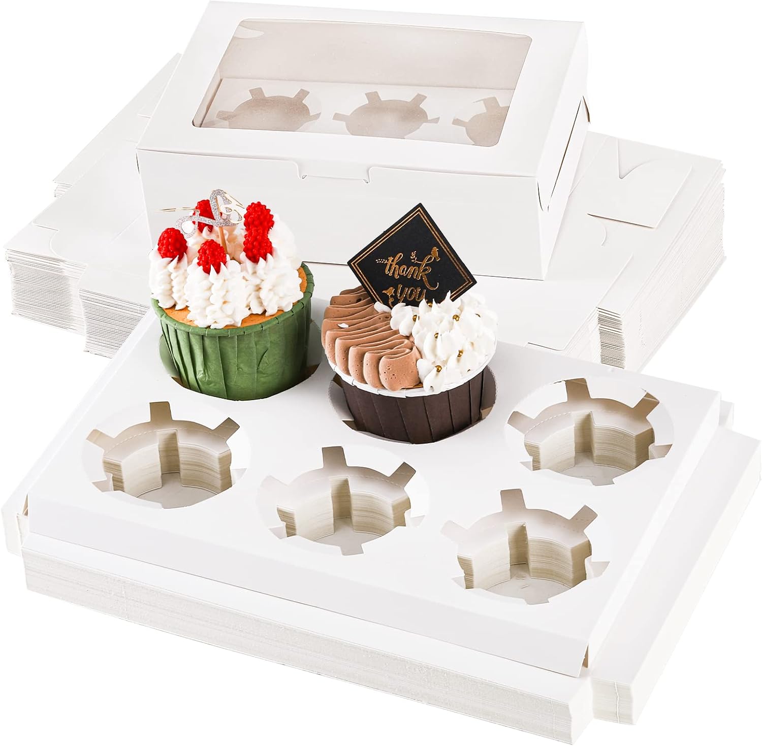 Cupcake Boxes with Clear Windo - Event Party Box 评论和价格