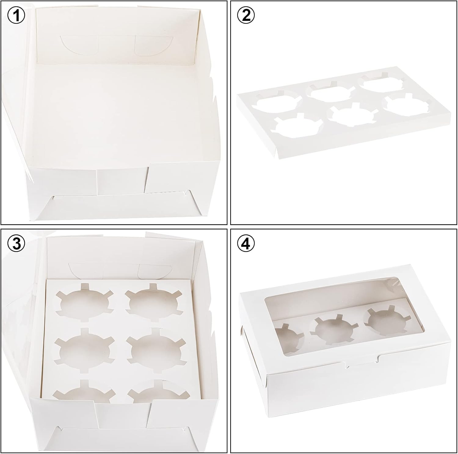 Cupcake Boxes with Clear Windo - Event Party Box 评论和价格