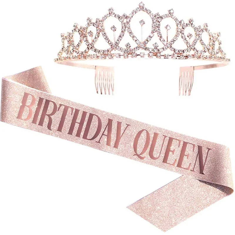 Birthday Queen Crown Girl Wome - Birthday Sash Glitter 评论和价格