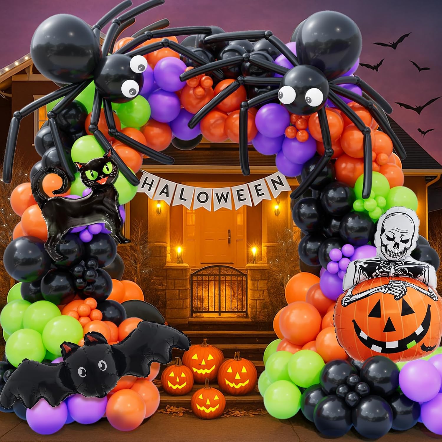 173pcs Halloween Balloon Garla - Balloon Arch Kit 评论和价格