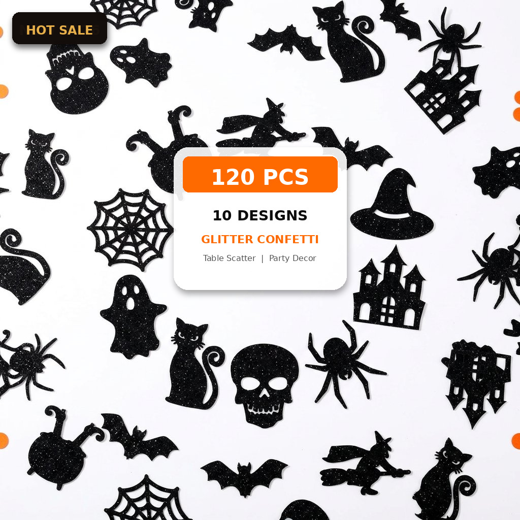 Halloween Confetti 120Pcs Glit - Papercraft Supply Confetti 评论和价格