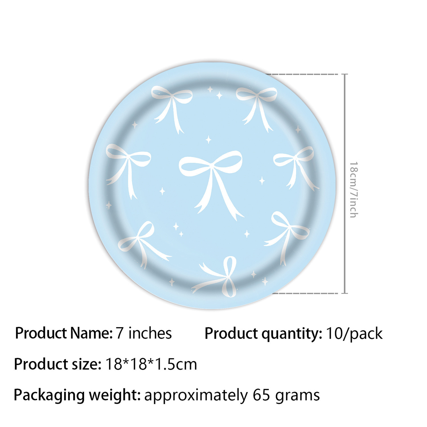 Light Blue Bow Birthday Party  - Table Cloth Disposable 评论和价格